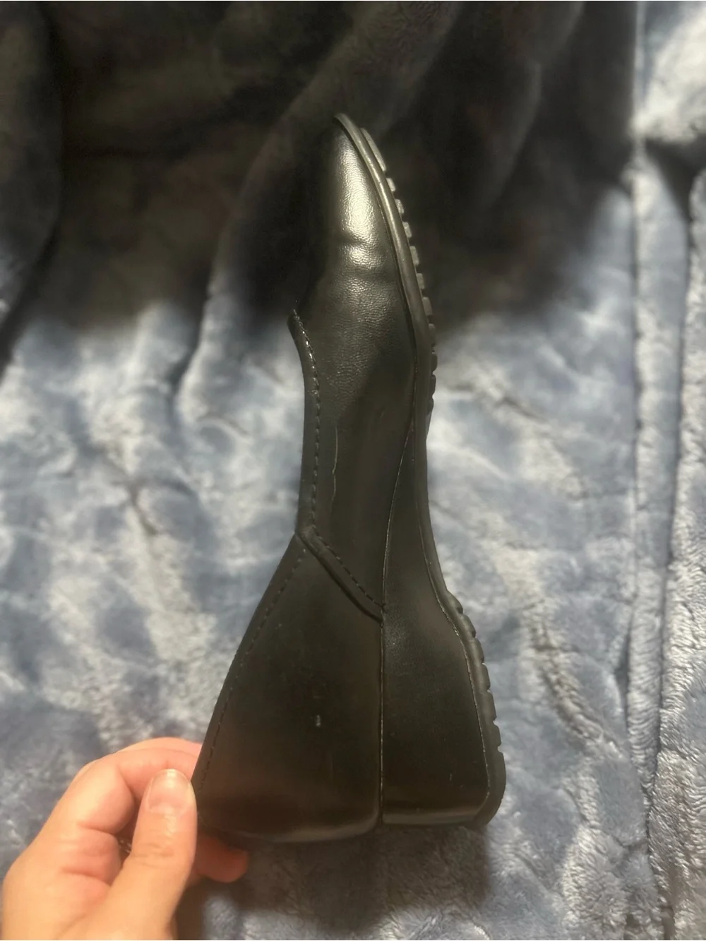 Andrew Geller Black Low Wedge Slip-On Flats